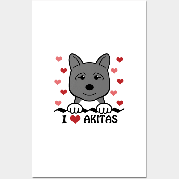 I Love Akitas Wall Art by AnitaValle